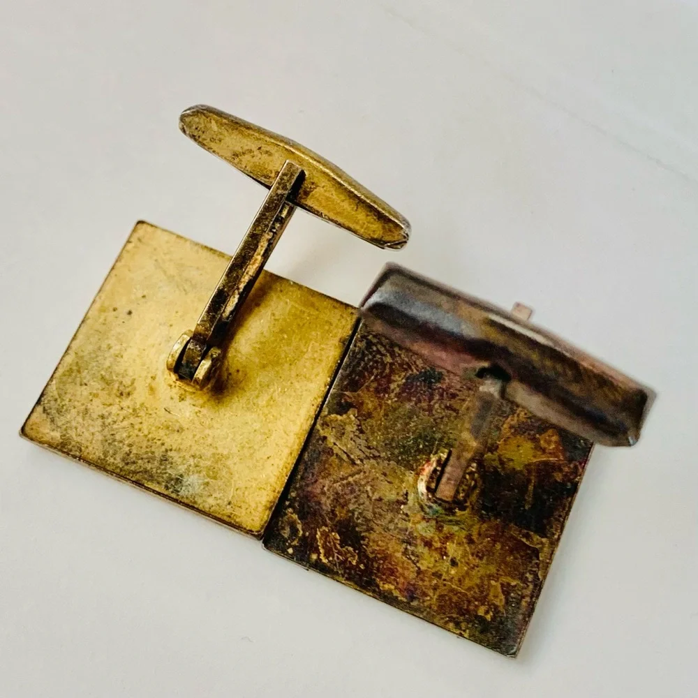 Masonic Cufflinks by Avedon Brass Vintage Rare Patent#2920363 Pivot features